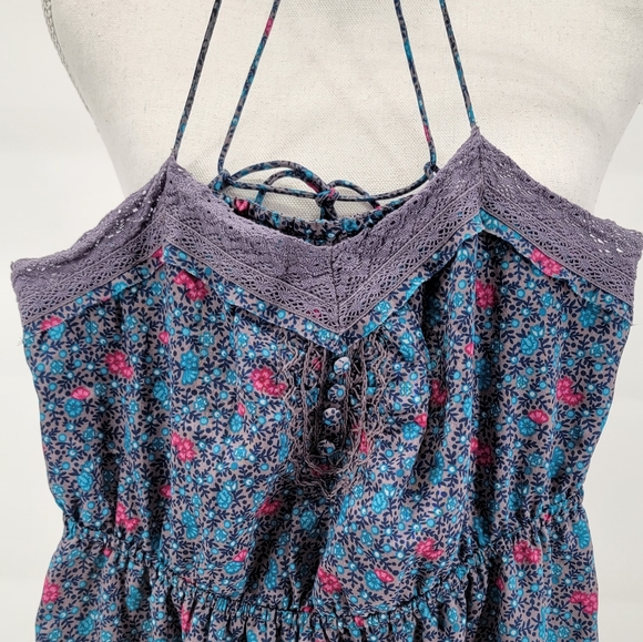 American Eagle Outfitters Womens Size 0 Dress Tank Spaghetti Strap Gray Blue - Picture 2 of 8